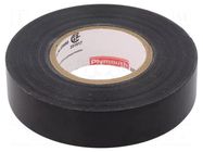 Tape: electrical insulating; W: 19mm; L: 20m; Thk: 0.18mm; black PLYMOUTH