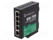 Switch Ethernet; unmanaged; Number of ports: 5; 5÷30VDC; RJ45; SW BRAINBOXES