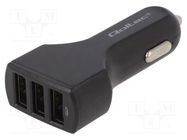 USB power supply; USB A socket x3; Sup.volt: 12÷24VDC; 5V/4.8A QOLTEC