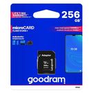 Goodram Microcard 256 GB micro SD XC UHS-I class 10 memory card, SD adapter (M1AA-2560R12), Goodram