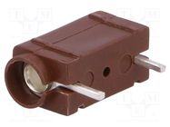 Connector: 4mm banana; socket; 10A; 250VDC; brown; silver plated DELTRON