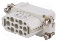 Connector: HDC; contact insert; female; C146,heavy|mate D; PIN: 15 AMPHENOL