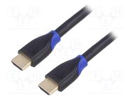 Cable; HDMI 2.0; HDMI plug,both sides; 7.5m; black LOGILINK