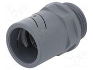 Straight terminal connector; Thread: PG,outside; polyamide; grey 