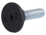 Foot; rigid,with screwdriver slot,with lever; Base dia: 30mm ELESA+GANTER