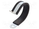 Fixing clamp; ØBundle : 61mm; W: 25mm; steel; Cover material: EPDM MPC INDUSTRIES