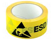 Tape: warning; L: 33m; W: 50mm; Thk: 95um; PVC ELME