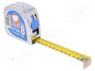 Measuring tape; L: 8m; Width: 25mm; Enclos.mat: ABS; measure MEDID
