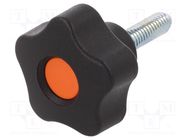 Knob; Ø: 32mm; Ext.thread: M6; 25mm; H: 23mm; technopolymer PP ELESA+GANTER