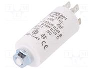 Capacitor: motors, run; 2uF; 475VAC; Ø28x55mm; -25÷85°C; ±5% DUCATI ENERGIA