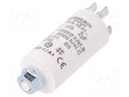 Capacitor: polypropylene; motors, run; 2uF; 475VAC; Ø28x55mm; ±5% DUCATI ENERGIA