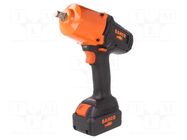 Impact wrench; battery; screwdriving; 1/2"; 0÷1700rpm; 18V BAHCO