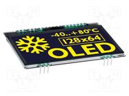 Display: OLED; graphical; 2.9"; 128x64; Dim: 68x51mm; green DISPLAY VISIONS