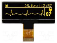 Display: OLED; graphical; 2.22"; 128x32; Dim: 62x24x2.35mm; yellow DISPLAY VISIONS