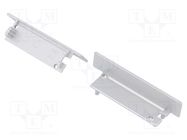 Cap for LED profiles; silver; 2pcs; ABS; FLAT8 