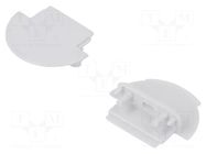 Cap for LED profiles; grey; 2pcs; ABS; with hole; GROOVE14 TOPMET