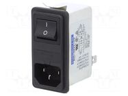 Connector: AC supply; socket; male; Inom: 6A; Ir: 0.35mA; 250VAC ROXBURGH EMC