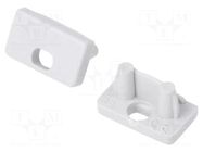 Cap for LED profiles; grey; 2pcs; ABS; with hole; SLIM8 TOPMET