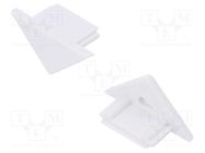 Cap for LED profiles; white; 2pcs; ABS; TRIO10 