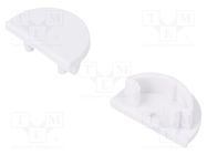 Cap for LED profiles; white; 2pcs; ABS; ARC12 TOPMET