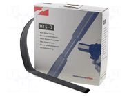 Heat shrink sleeve; glueless; 3: 1; 18mm; L: 4m; black; -50÷125°C HELLERMANNTYTON