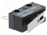 Microswitch SNAP ACTION; 0.1A/30VDC; with lever; SPDT; Pos: 2; D2F OMRON Electronic Components