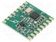 Module: RF; FM transceiver; FSK,GFSK,OOK; 868MHz; SPI; -120dBm HOPE MICROELECTRONICS