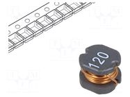 Inductor: wire; SMD; 12uH; 120mΩ; ±20%; 5.2x5.8x5.2mm; 1.4A TRACO POWER