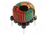 Inductor: wire; THT; 830uH; 31mΩ; ±35%; 11.5x11.5x9.8mm; 3.3A TRACO POWER