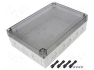 Enclosure: multipurpose; X: 180mm; Y: 255mm; Z: 75mm; MNX; grey; IK08 FIBOX