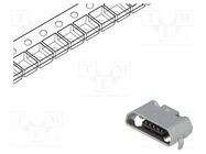 Connector: USB B micro; socket; on PCBs; SMT; PIN: 5; horizontal 