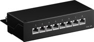 CAT 6a Mini/Desktop Patch Panel, 8 Port, black - STP shielded