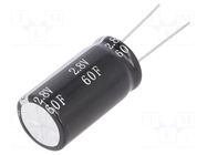 Supercapacitor; THT; 60F; 2.8VDC; ±20%; Ø18x34mm; 30mΩ; -40÷65°C BIGCAP