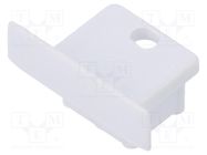 Cap for LED profiles; white; 2pcs; ABS; with hole; SMART-IN10 