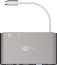 USB-C™ Multiport Adapter in Aluminium, 1 pc. in cardboard box, silver, 0.13 m - extends a USB-C™ port by 1x Ethernet, 1x HDMI™, 1x VGA, 1x mini DisplayPort™, 3x USB-A (US