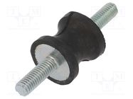 Vibration damper; M6; Ø: 20mm; rubber; L: 19mm; Thread len: 18mm ELESA+GANTER