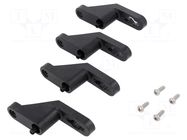 Set of wall holders; L: 95mm; W: 20mm; H: 40mm; black; GEOS SPELSBERG