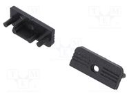 Cap for LED profiles; black; 20pcs; ABS; with hole; SURFACE10 