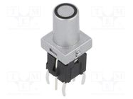 Switch: keypad; Pos: 2; SPST-NO; 0.05A/12VDC; silver; LED; yellow 