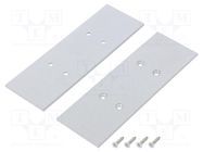 Cap for LED profiles; silver; 2pcs; steel; 33.4x99.3x2mm 