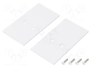 Cap for LED profiles; white; 2pcs; steel; 33.4x62.3x2mm TOPMET