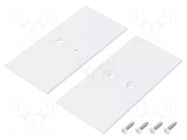 Cap for LED profiles; white; 2pcs; steel; 33.4x68.8x2mm TOPMET