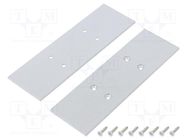 Cap for LED profiles; silver; 2pcs; steel; 33.4x105.7x2mm 