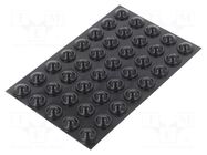 Self-adhesive foot; H: 6.4mm; black; polyurethane; Dim: Ø15.9mm 3M