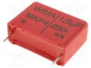 Capacitor: polypropylene; 1.5uF; 10.5x19x26.5mm; THT; ±10%; 22.5mm WIMA