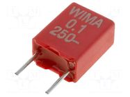 Capacitor: polyester; 100nF; 160VAC; 250VDC; 5mm; ±10%; MKT; THT WIMA