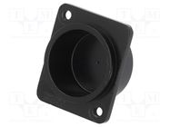 Protection cap; black; metal; XLR standard; Holes pitch: 19x24mm CLIFF