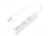 Plug socket strip: supply; Sockets: 3; 250VAC; 7.5A; white; 1.5m LOGILINK