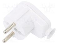 Connector: AC supply; male; plug; 2P; 230VAC; 16A; white; for cable 