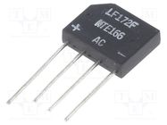 Bridge rectifier: single-phase; Urmax: 100V; If: 2A; Ifsm: 60A; flat NTE Electronics